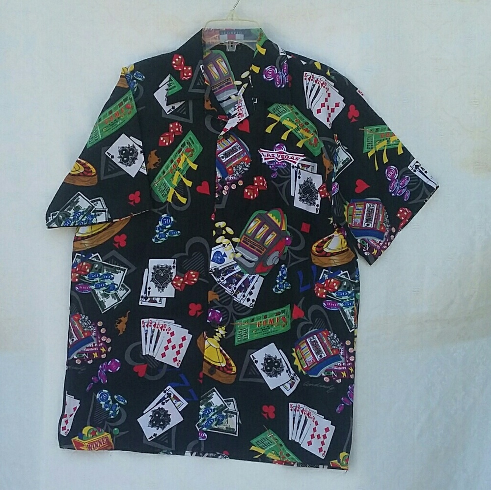 Gambling Shirt Men's Sz Medium Las Vegas Lucky